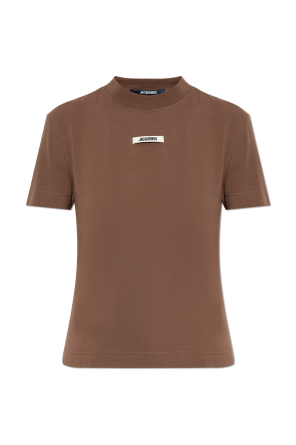 【関税込み】JACQUEMUS T-shirts Jacquemus Le T-shirt Typo Cotton Top | Black | FARFETCH